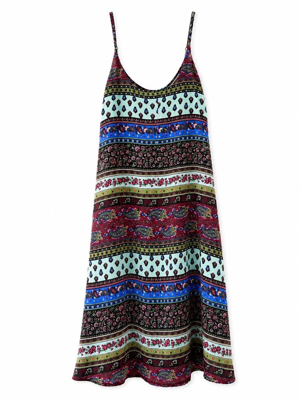 Poetry Women's Medium Bohemian Strappy Maxi Dress, 100% Polyester, Multicolor